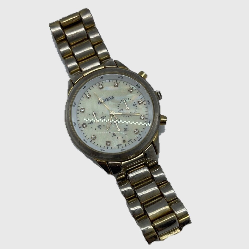 Vintage Stainless Steel Gold Geneva Watch